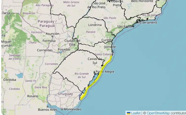 Alerta amarela para ventos costeiros. - Foto: Inmet