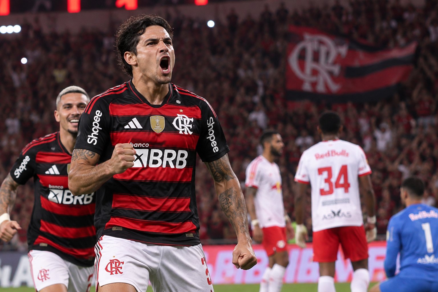 Flamengo vence o Bragantino e abre três pontos na liderança do Brasileirão