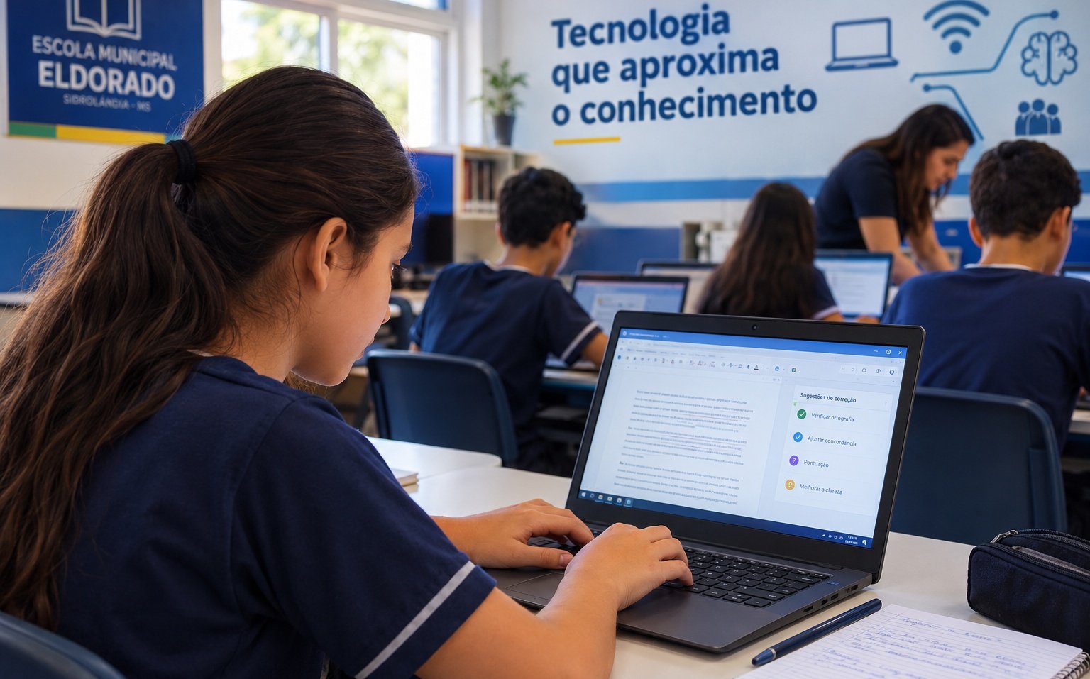 Tecnologia chega às escolas e muda também a forma como alunos escrevem e estudam