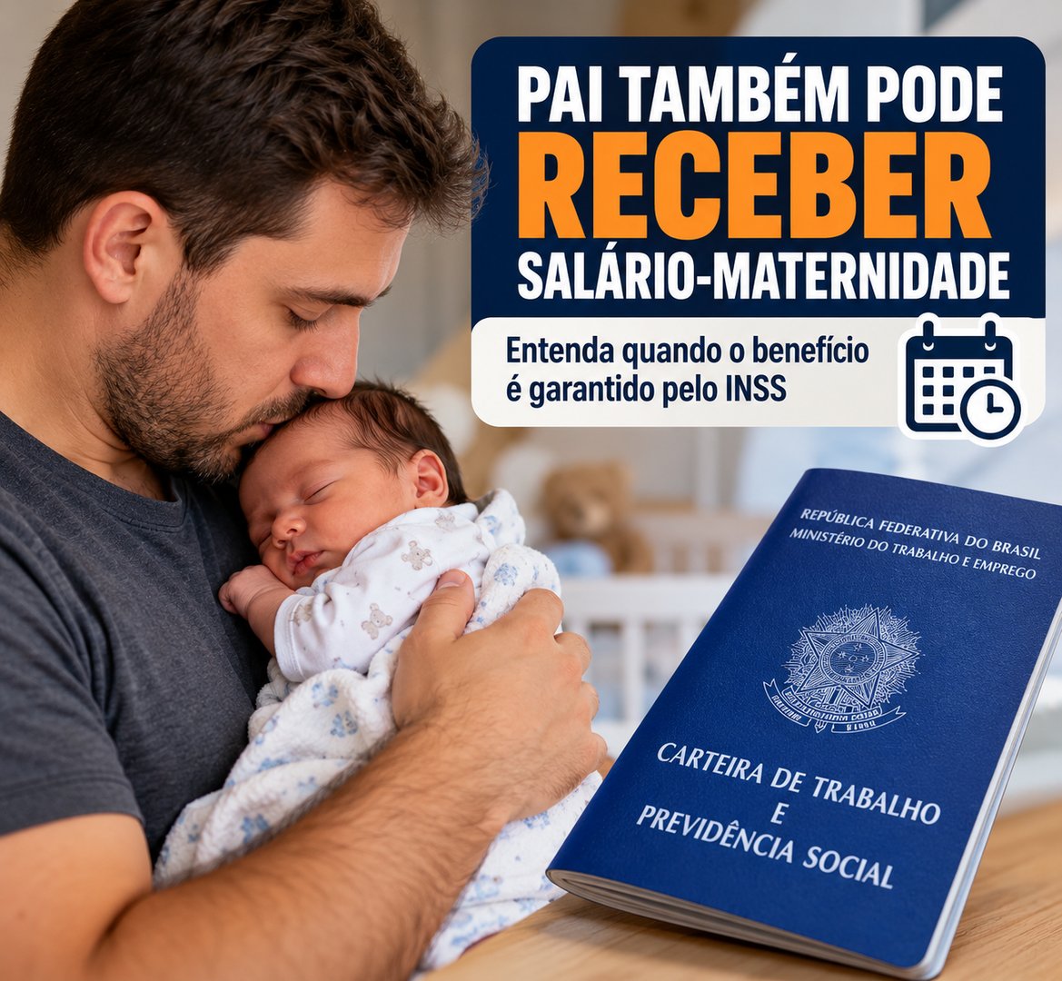 Pai também pode receber salário-maternidade; entenda quando o benefício é garantido pelo INSS