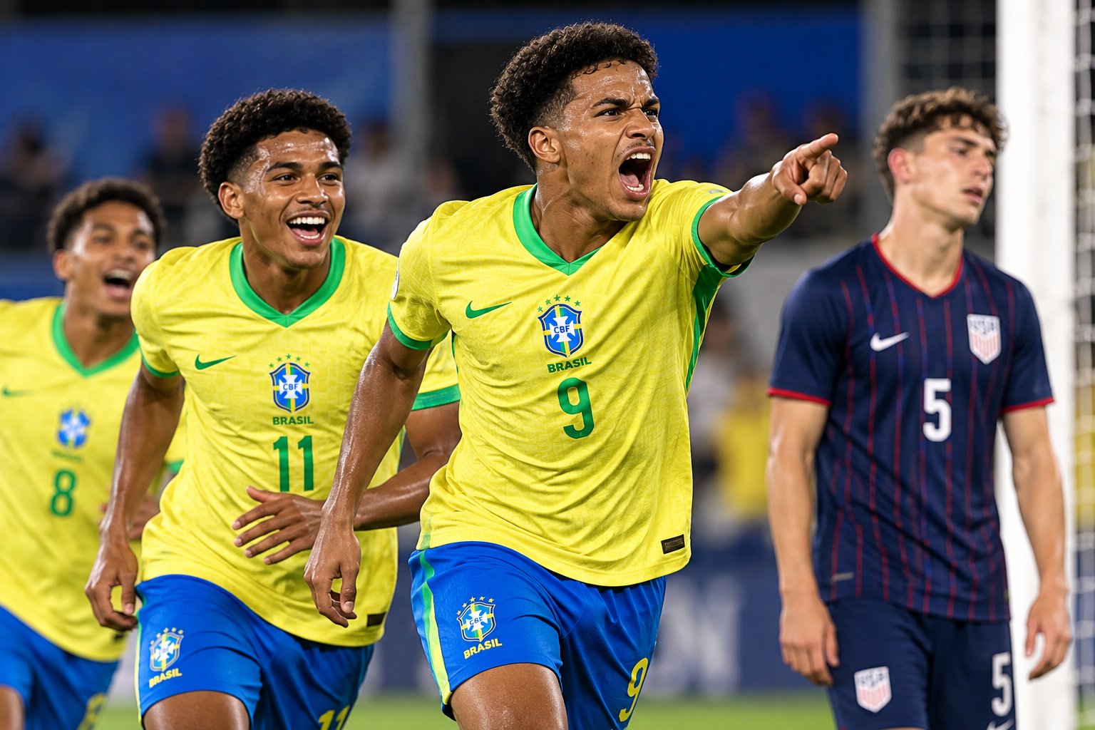Brasil cresce no segundo tempo e vence os Estados Unidos por 2 a 0 no Sub-20