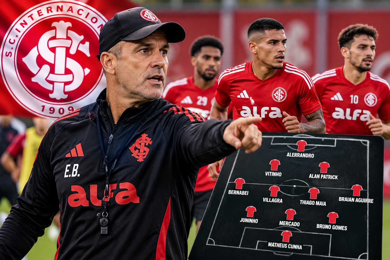 Eduardo Baptista começa a desenhar novo Internacional com mudanças entre os titulares