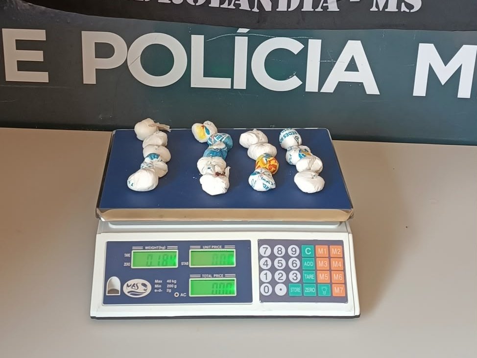Força Tática apreende cerca de 200 gramas de cocaína durante abordagem na MS-162, em Sidrolândia